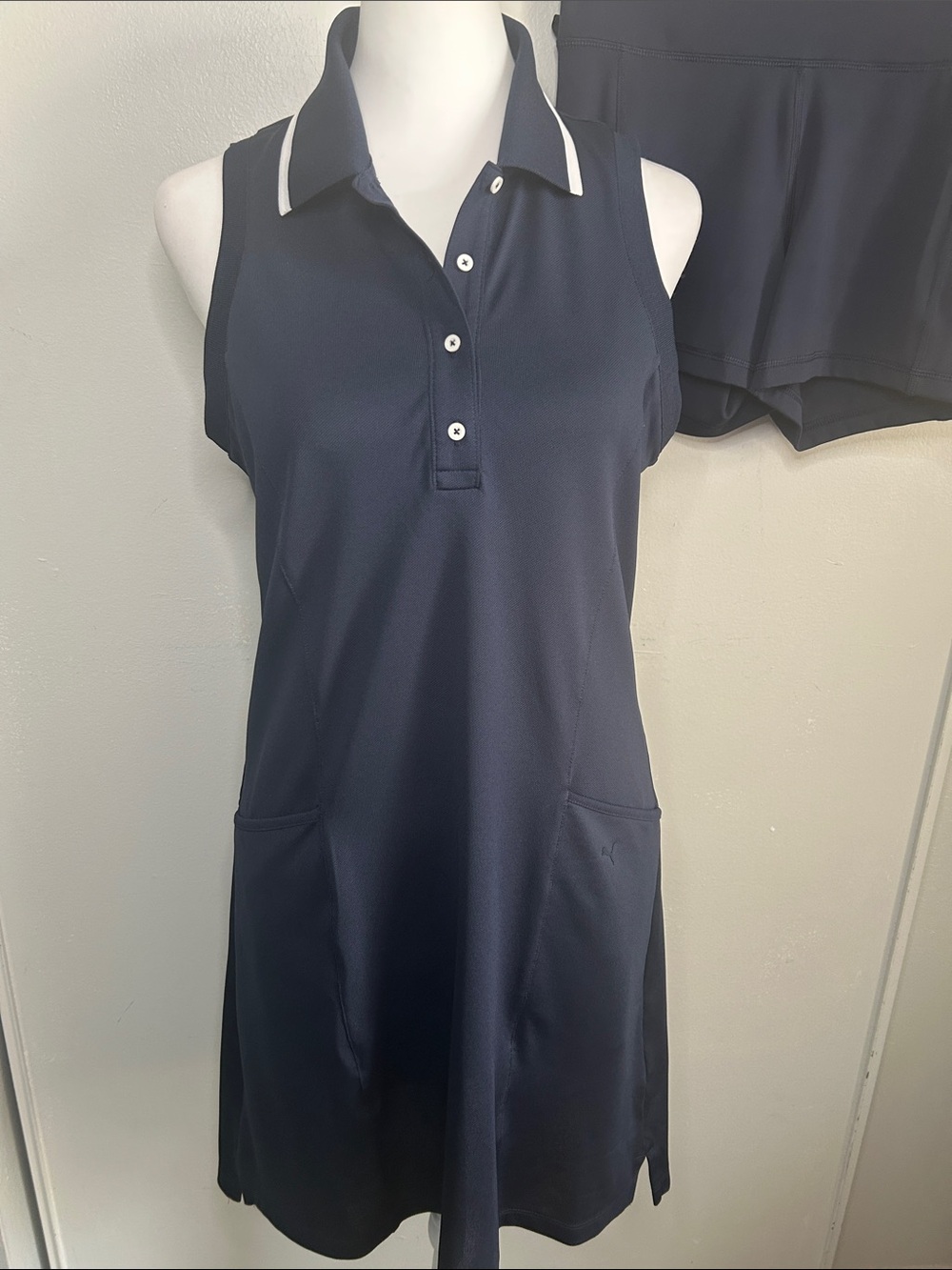 New Puma Sleeveless Polo Golf Dress with Snap-In Athletic Shorts - Sample